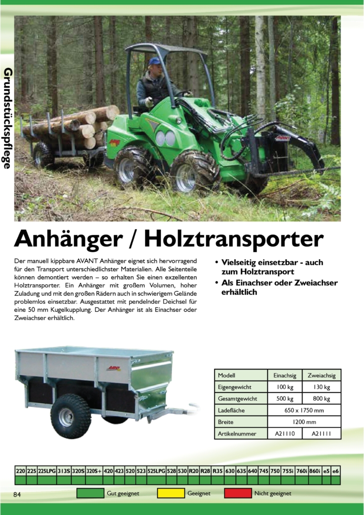 Rückewagen für AVANT / Strobl Austria
