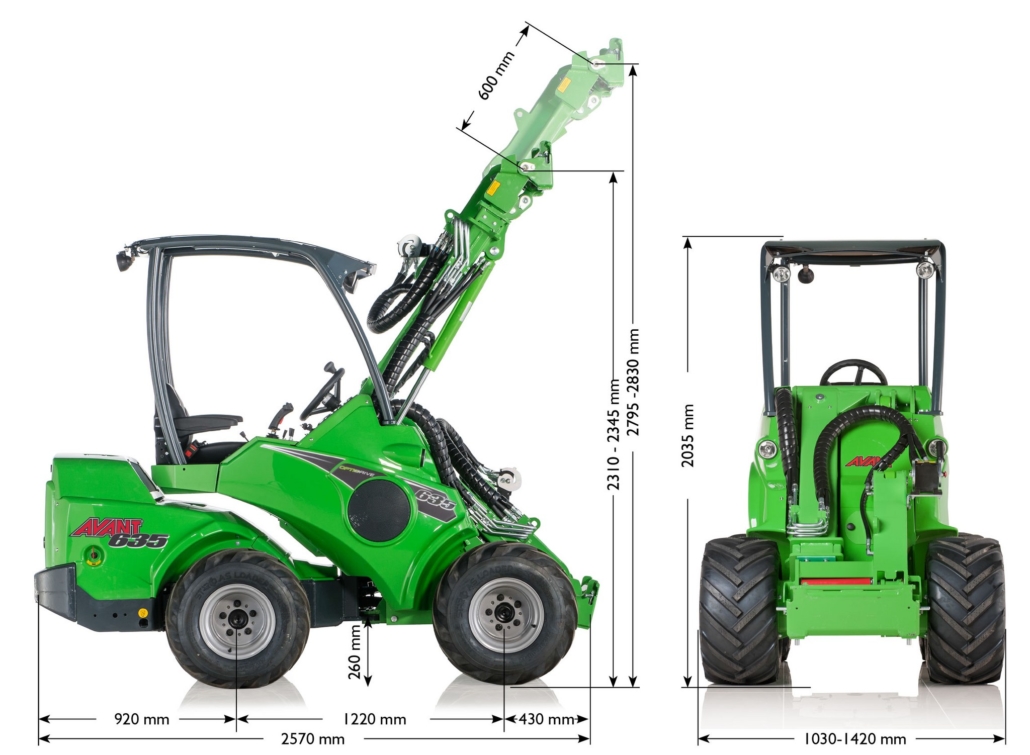 Avant Baumaschinen Abmessungen