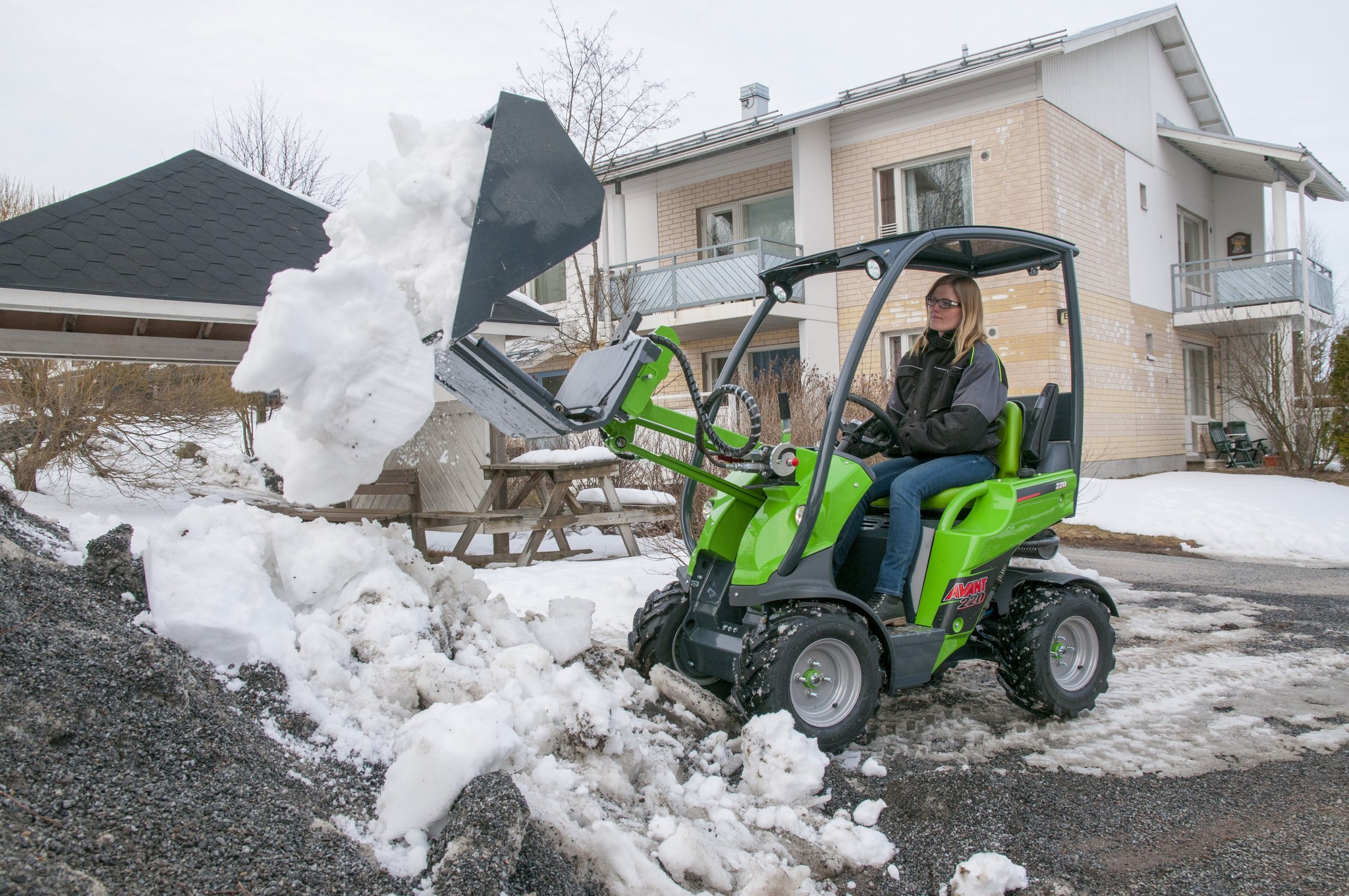 Hoflader Hochentleerung