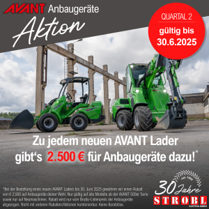 AVANT Anbaugeräte Aktion - gültig bis 30.6.25