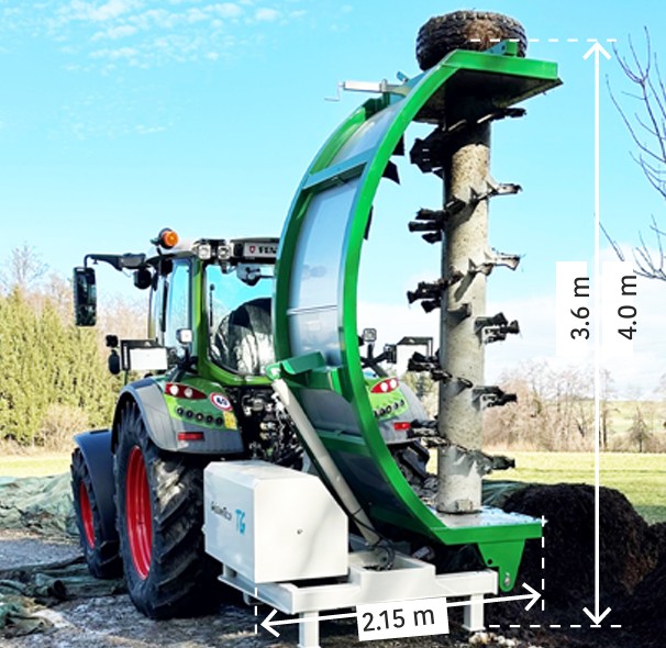 Gujer Kompostwender TG 263, Komposter, kompostieren, angehängt auf Traktor
