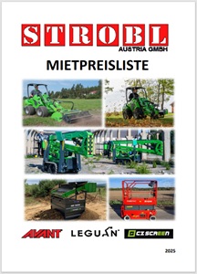 Mietpreisliste, Avant, Leguan, Magni, CZ Screen Siebanlage, Hubarbeitsbühnen, Multifunktionslader